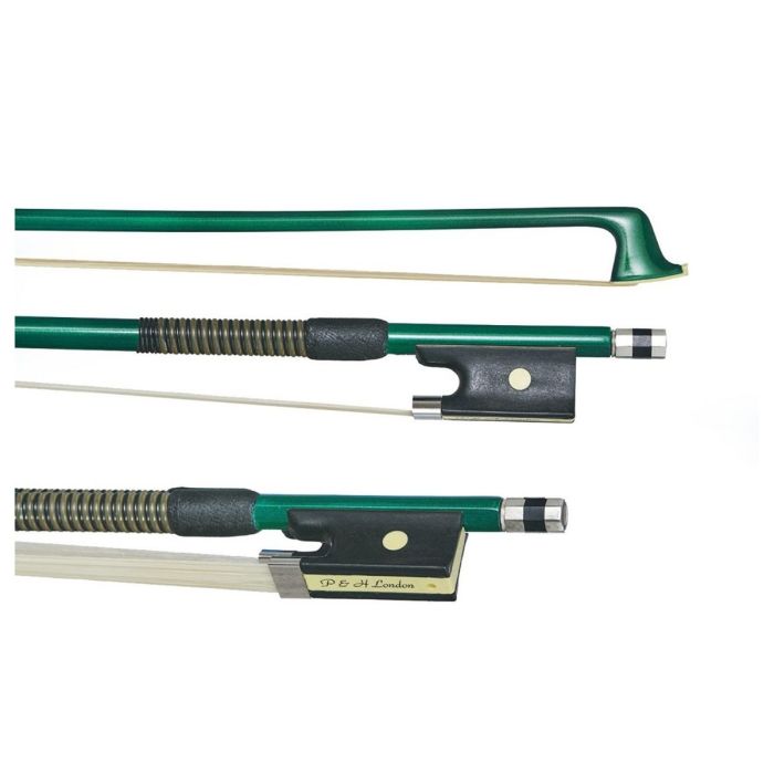Overview of the P&H Violin Bow Green Fibreglass, 1/2