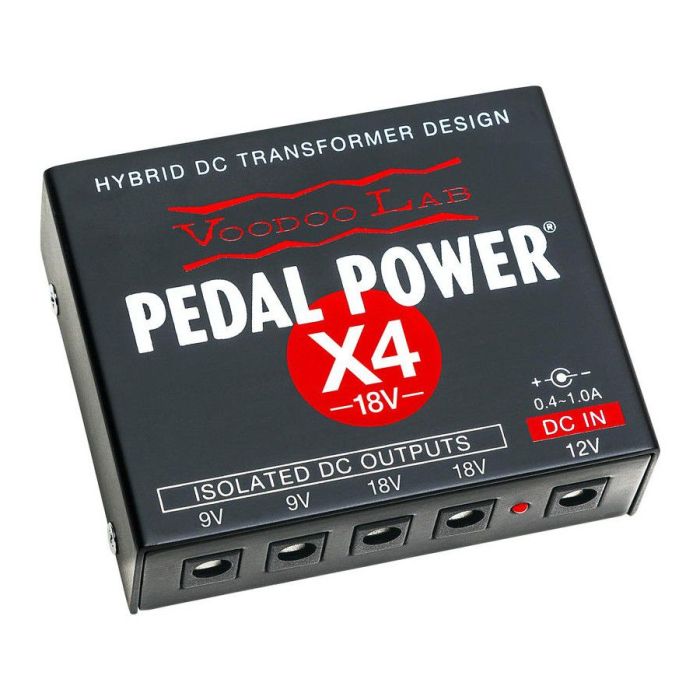 Voodoo Lab Pedal Power X4 18V with PSU right angled view