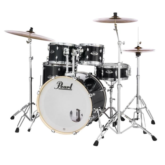 B-Stock Pearl Export EXX 22 Rock Drum Kit inc Hardware Cymbals, Jet Black angle