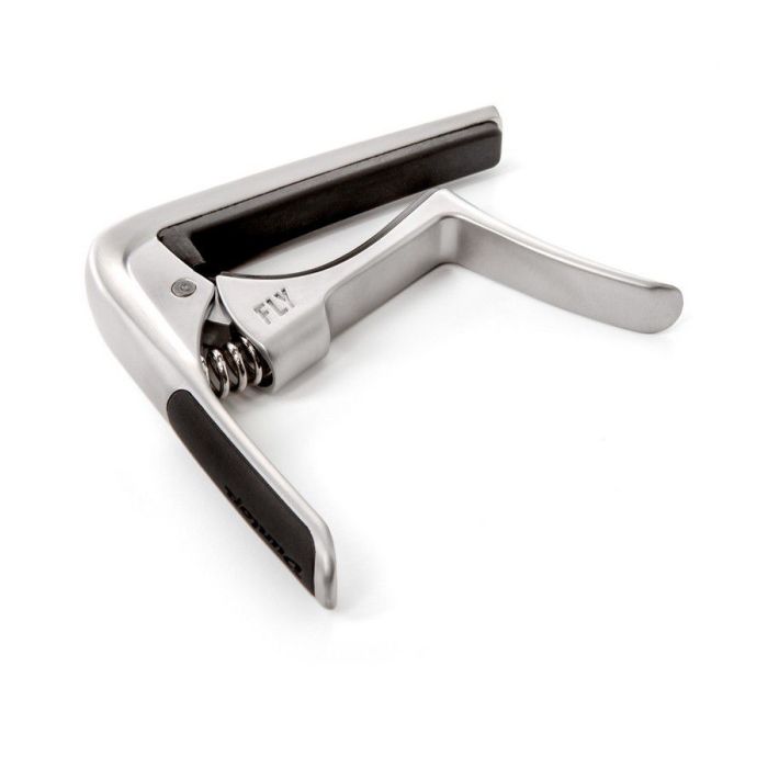 Dunlop Capo Trigger Fly, Satin Chrome right-angled view