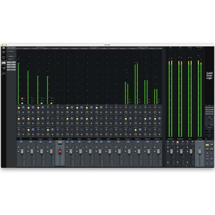 View of the SSL 360 software included with the Solid State Logic SSL 12 USB Audio Interface