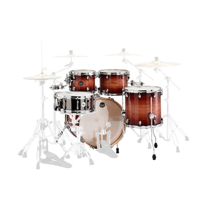 Mapex Redwood Burst 10/12/14/20 Armory 14x5.5 Steel Snare TH800 back
