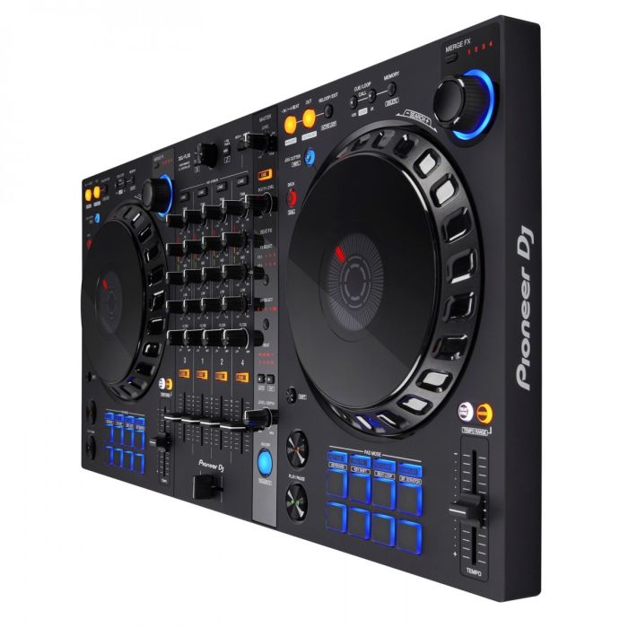 Angled side view of the Pioneer DDJ-FLX6 4-Channel USB DJ Controller