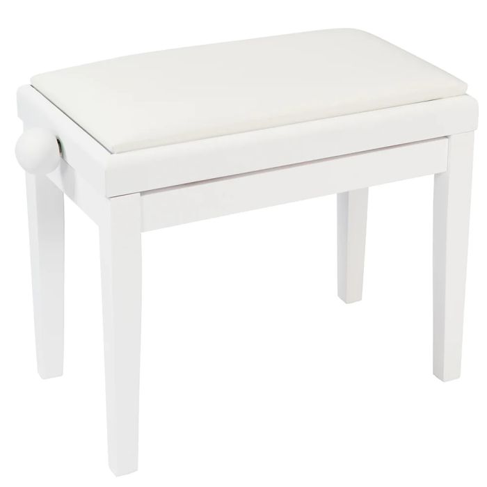 Overview of the Kinsman Adjustable Piano Bench, Satin White