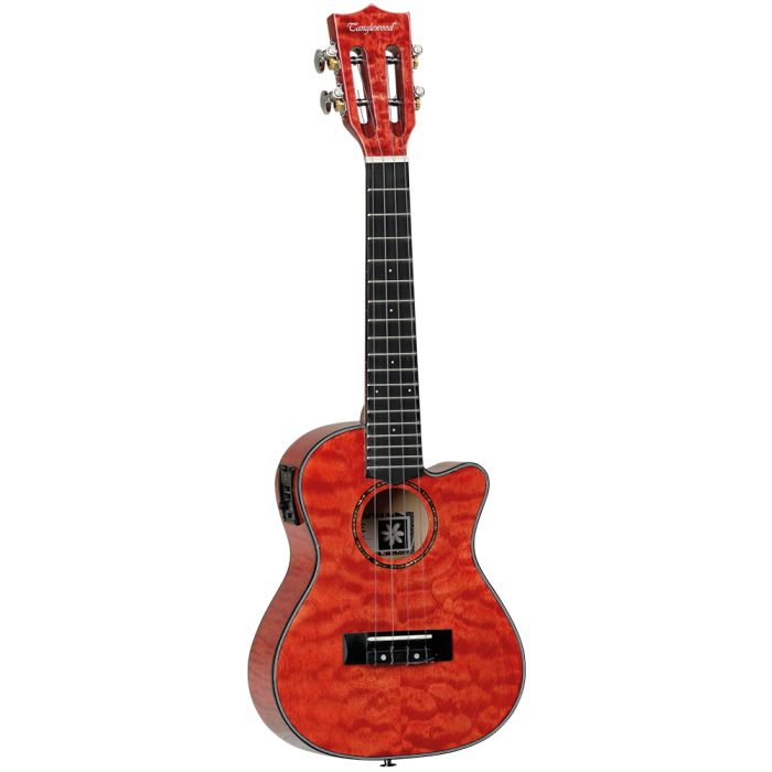 Tanglewood Deluxe Tiere Ukulele Tenor Cutaway Electro Tuscan Sunset Red Gloss