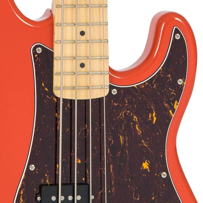 Vintage V4 Bass Maple Fb Firenza Red body