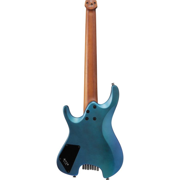 Ibanez Q547 MM Headless Electric Guitar Blue Chameleon Metallic Matte, rear view