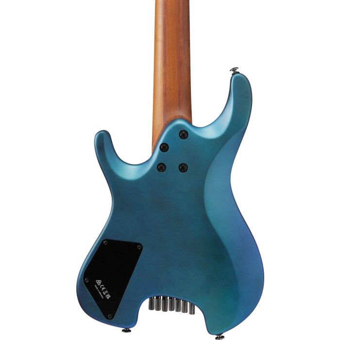 Ibanez Q547 MM Headless Electric Guitar Blue Chameleon Metallic Matte, body rear