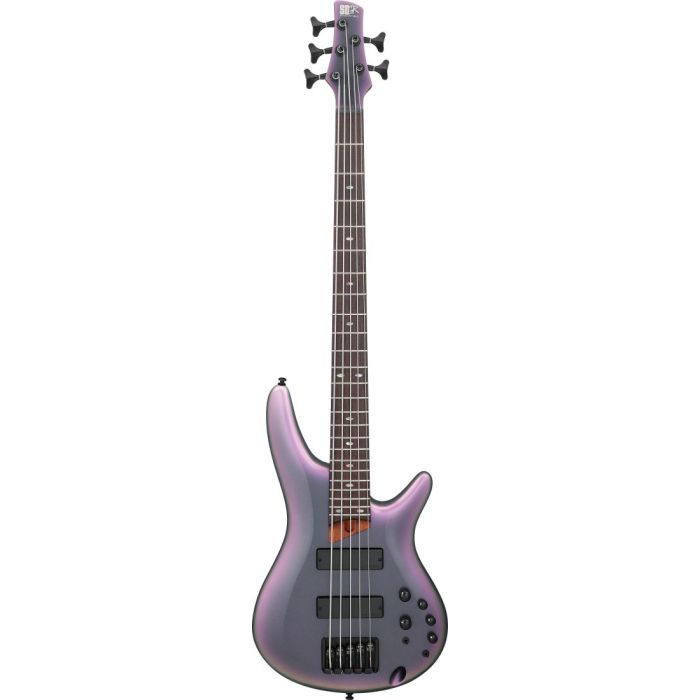 Overview of the Ibanez SR505E-BAB 5 String Bass Guitar, Black Aurora Burst