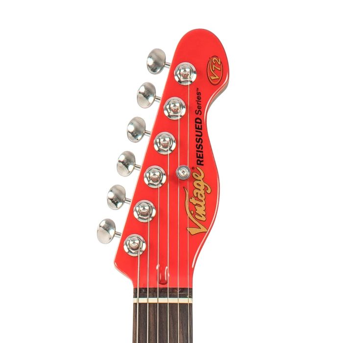 Vintage V72 Electric Guitar Firenza Red headstock