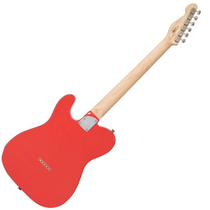 Vintage V72 Electric Guitar Firenza Red back angled