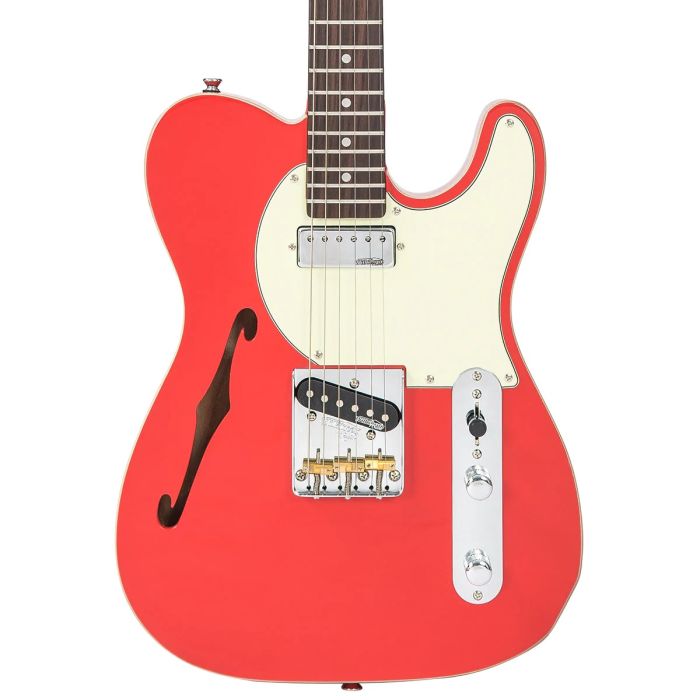 Vintage V72 Electric Guitar Firenza Red body front