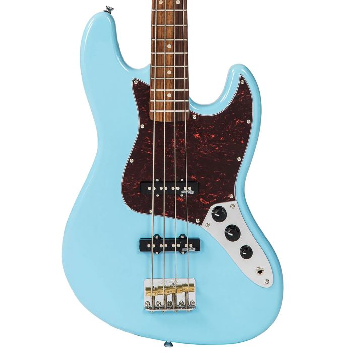 Vintage Vj74 Bass Laguna Blue front body