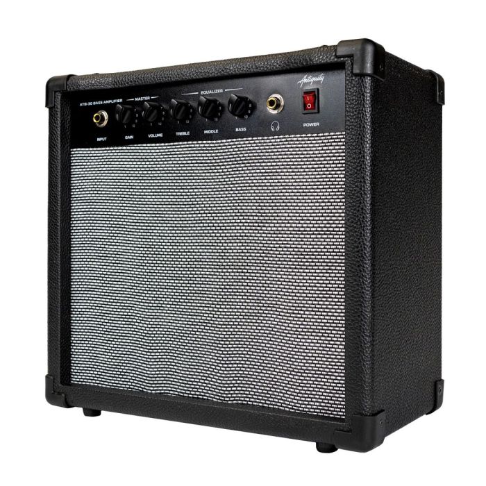 Angled view of the Antiquity ATB-30 30 Watt Bass Combo Amp