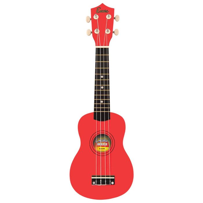 Encore EUK10RD Ukulele, Red front view