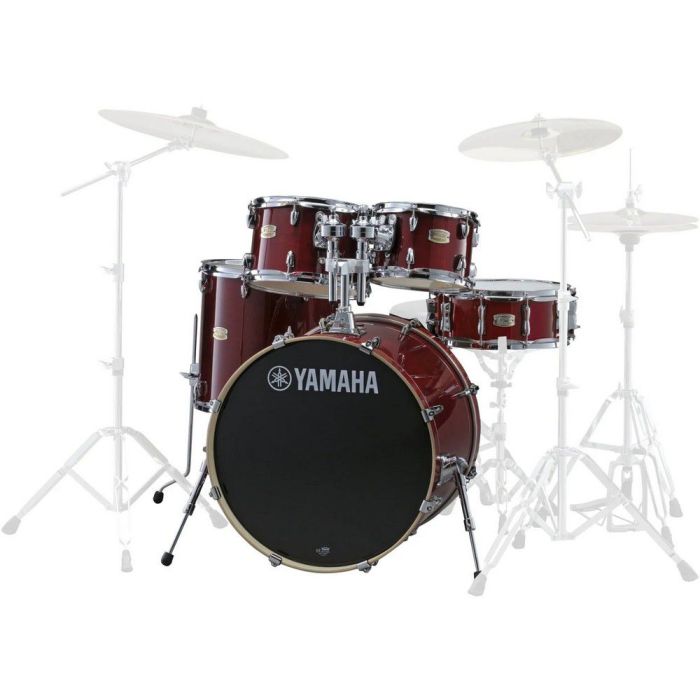 Yamaha Stage Custom 20in Fusion Kit, Cranberry Red setup