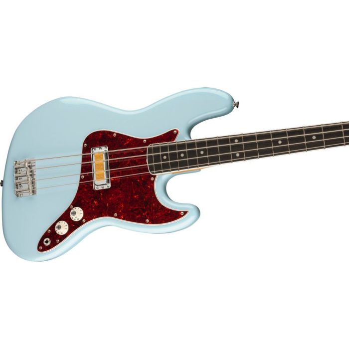 Fender Gold Foil Jazz Bass EB Sonic Blue, angled view