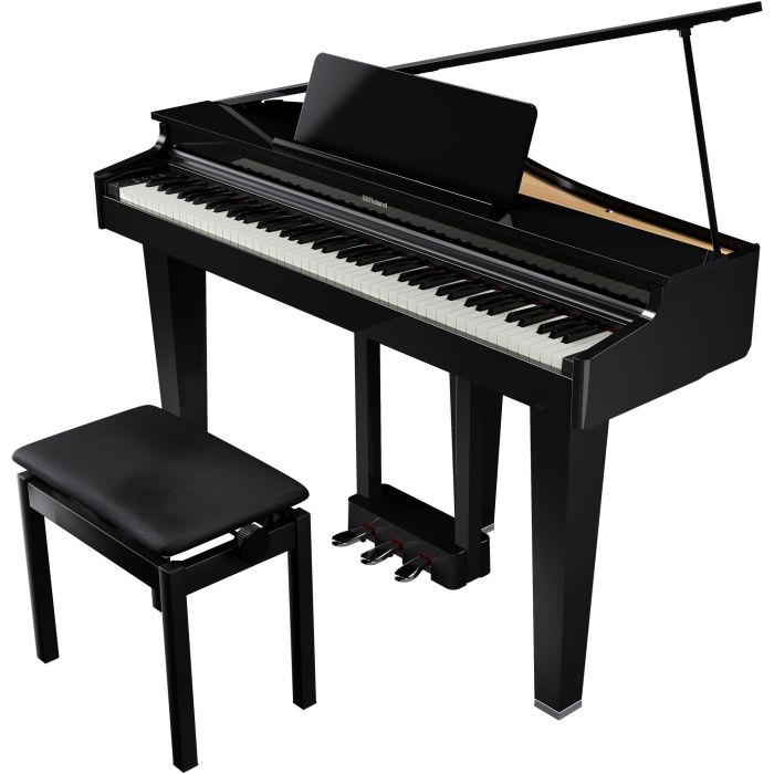 View of the Roland GP-3 Digital Piano wiith bench