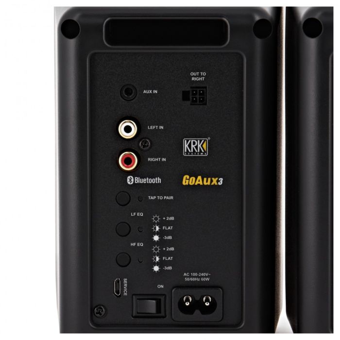 Inputs view of the KRK GOAux 3 Portable Studio Monitor System