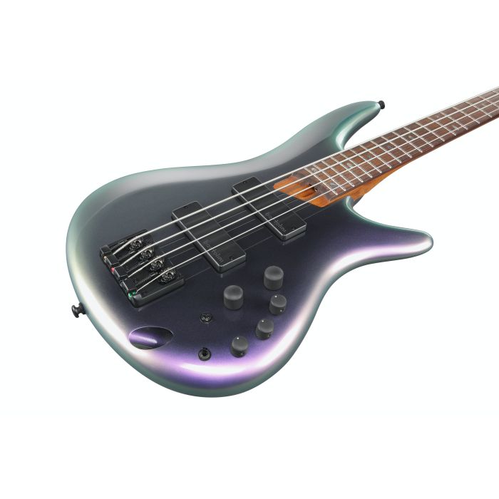 Ibanez SR Bass, 4 string, Bartolini, Black Aurora Burst body front