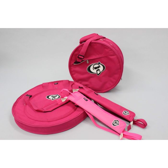 Protection Racket JSET16 Limited Edition Dark Pink 14x5.5 Snare 22 Deluxe Cymbal Bag &  Stick Bag