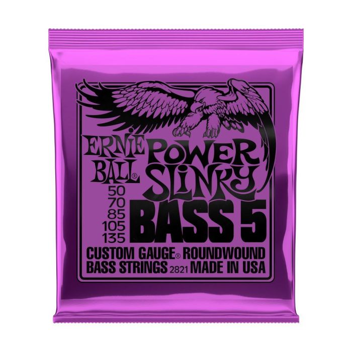 Ernie Ball 2821 Power Slinky 5 String Bass String Set front view