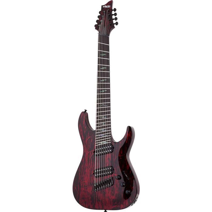 Schecter C-8 MS Silver Mountain Blood Moon front