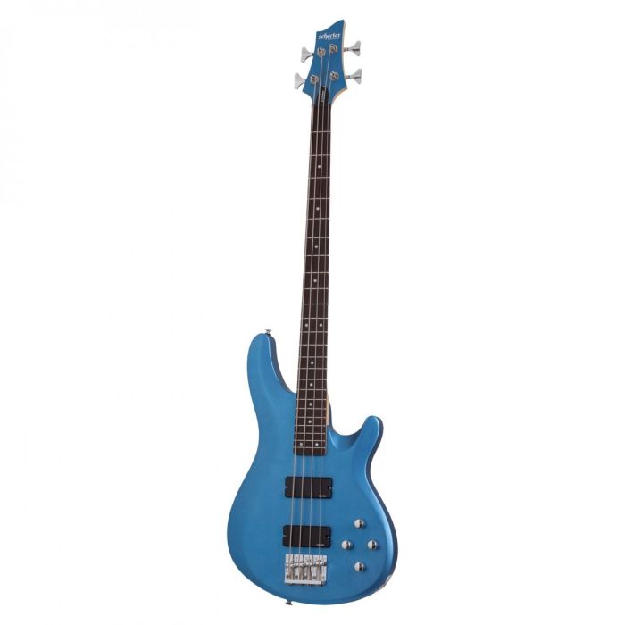 Schecter C-4 Deluxe Satin Metallic Light Blue 4 String Bass Guitar front