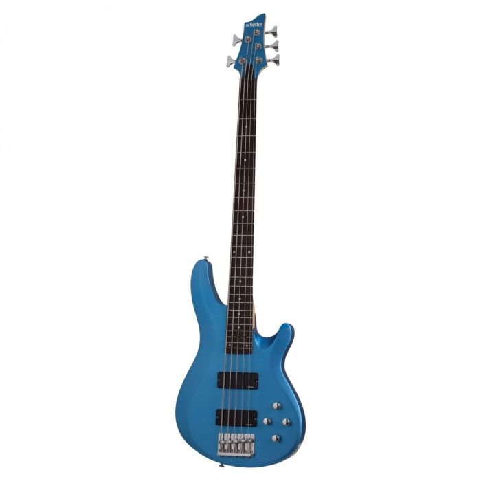 Schecter C-5 Deluxe Satin Metallic Light Blue 5 String Bass Guitar front