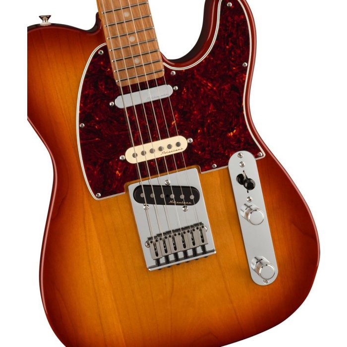 Fender Player Plus Nashville Telecaster Pf Siena Sunburst, body closeup