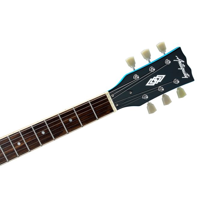 Antiquity AQ35 Electric Guitar Pelham Blue, headstock front