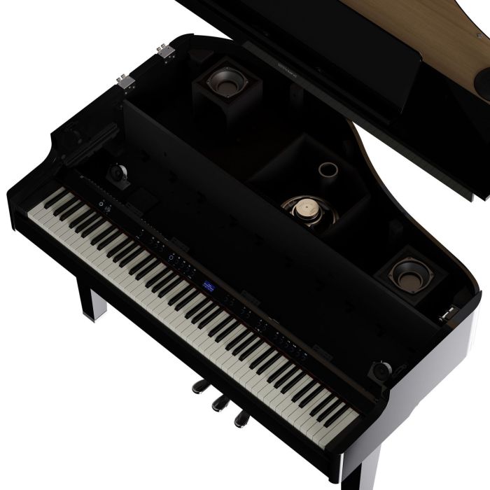 Roland GP-6 Digital Grand Piano, Polished Ebony Top view