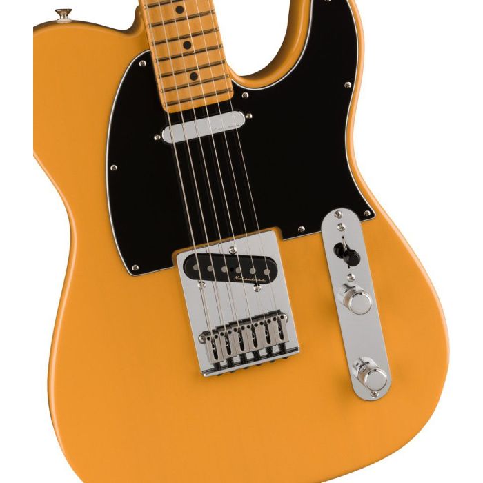Fender Player Plus Telecaster Mn Butterscotch Blonde, body closeup