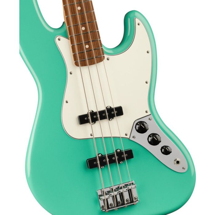 Fender Player Jazz Bass Pf Sea Foam Green, body closeup