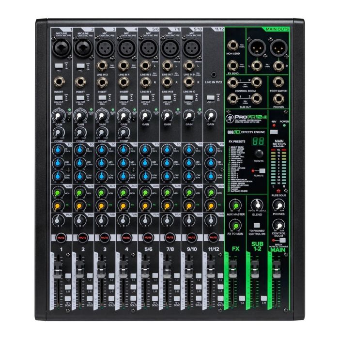 Mackie ProFX12v3 12-Channel Analog Mixer with USB Front