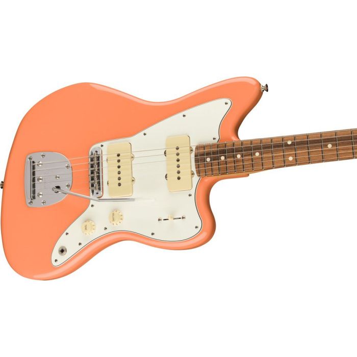 Fender FSR Player Jazzmaster Guitar, Pacific Peach angled view