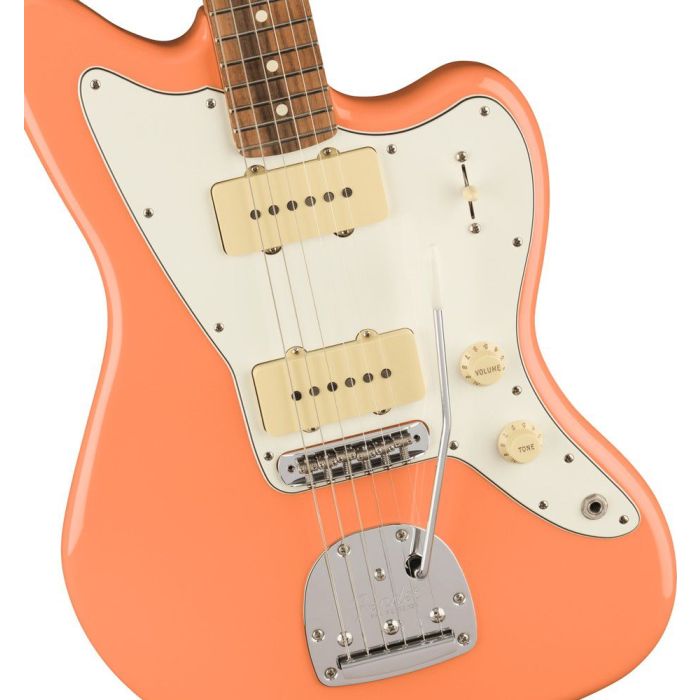 Fender FSR Player Jazzmaster Guitar, Pacific Peach body closeup