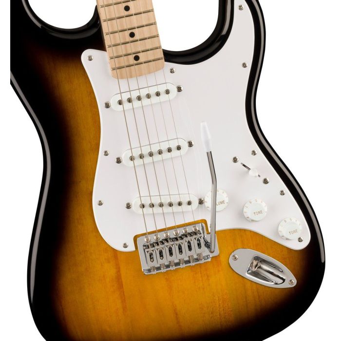Squier Sonic Stratocaster MN 2 color Sunburst, body closeup