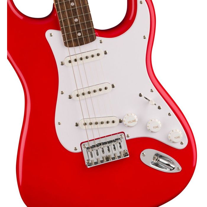 Squier Sonic Stratocaster Ht IL Torino Red, body closeup