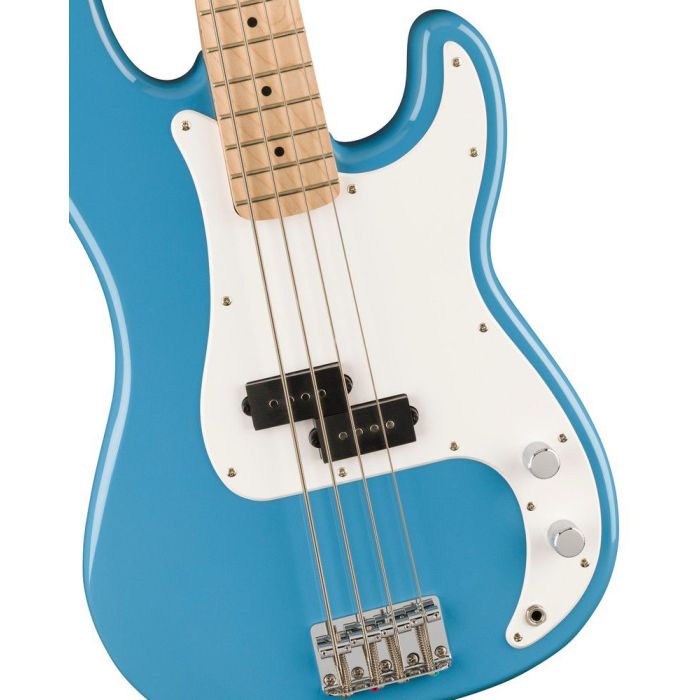 Squier Sonic Precision Bass MN California Blue, body closeup