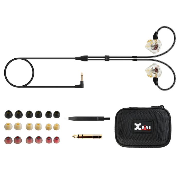 Xvive XT9 In Ear Monitors with Accessories