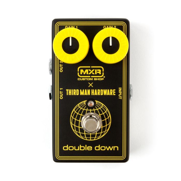 MXR X Third Man Hardware Double Down Boost Pedal top-down with Control padding