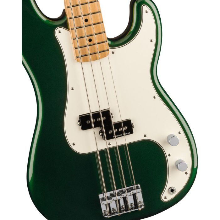 Fender FSR Player Precision Bass MN, British Racing Green body closeup