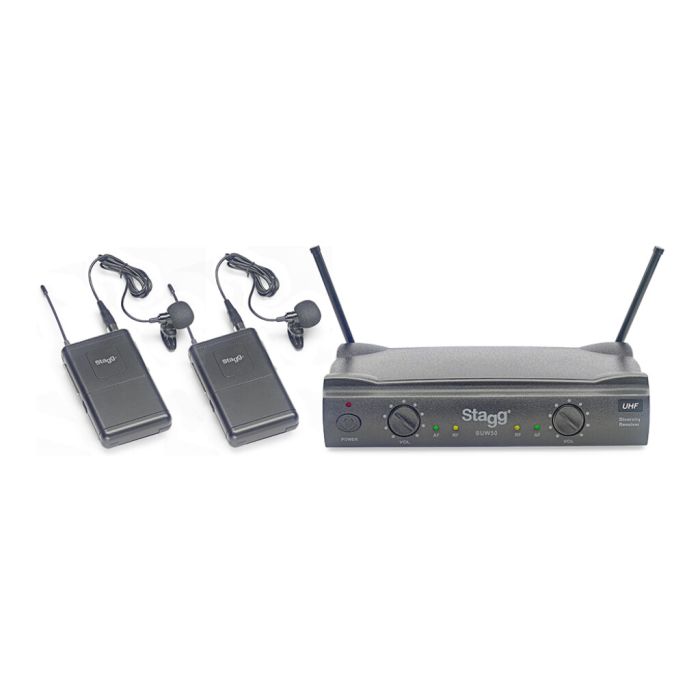 Stagg UHF 2-Channel Lavalier Microphone Wireless System