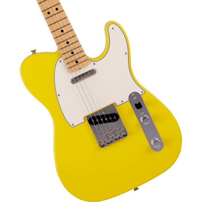 Fender MIJ Ltd International Color Telecaster MN Monaco Yellow, body closeup