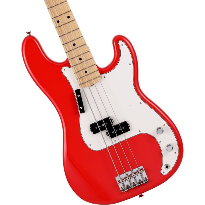 Fender MIJ Ltd International Color Precision Bass MN Morocco Red, body closeup