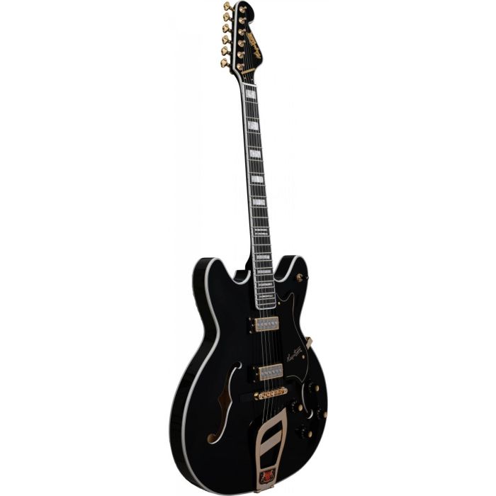 Hagstrom '67 Viking II Electric Guitar, Black Angled