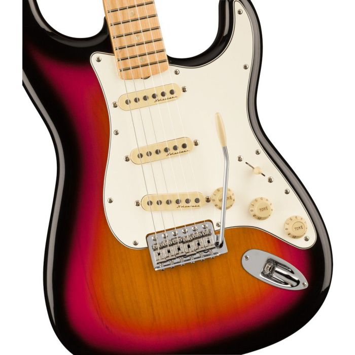 Fender Steve Lacy People Pleaser Stratocasterocaster, Chaos Burst body closeup