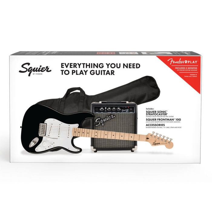 Squier Sonic Stratocaster Pack MN, Black boxed