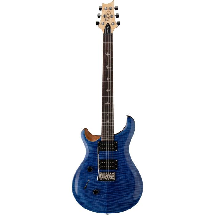 PRS SE Left-Handed Custom 24 Electric Guitar, Faded Blue front view
